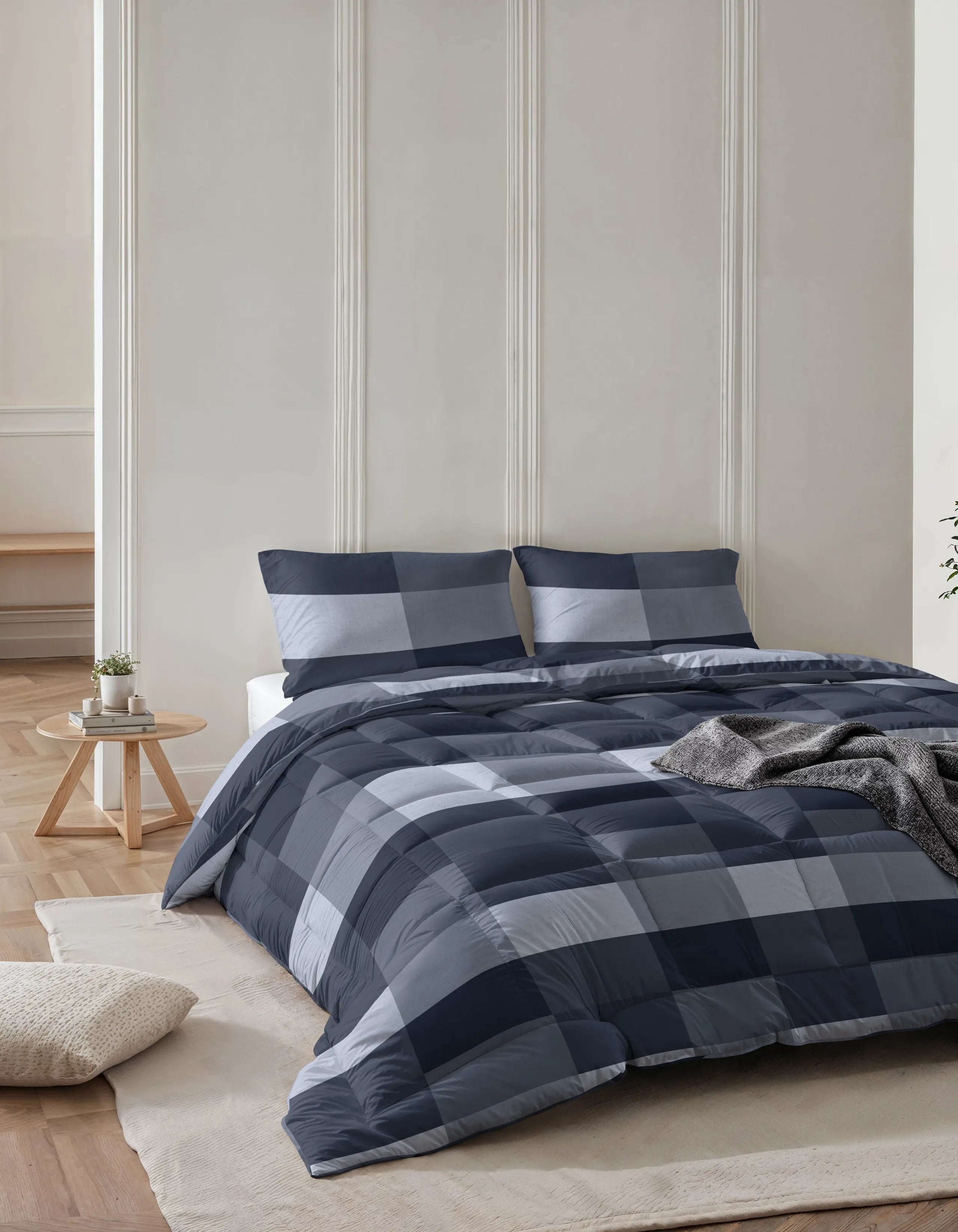 CloudSoft 2-in-1 dekbed | Geruit blauw