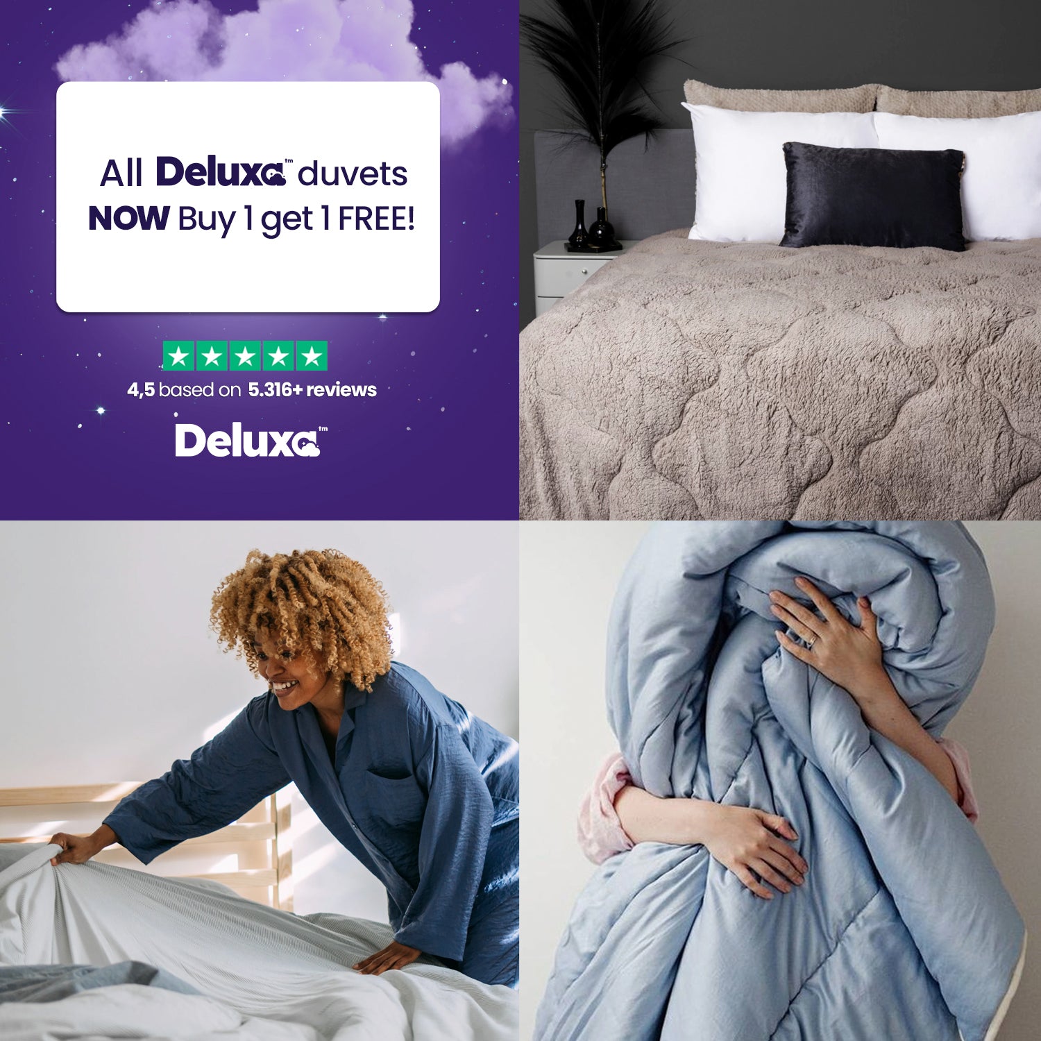 CloudSoft 2-in-1 Duvet | Check White