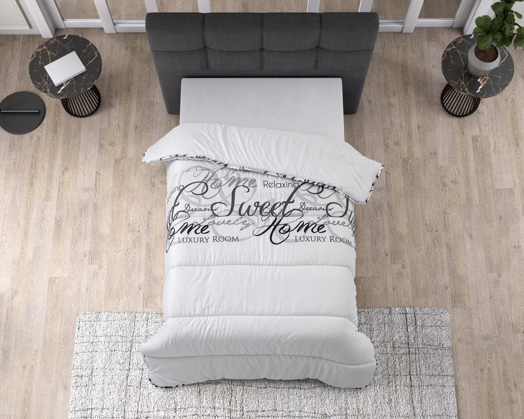 CloudSoft 2-in-1 Duvet | White Home Sweet Home