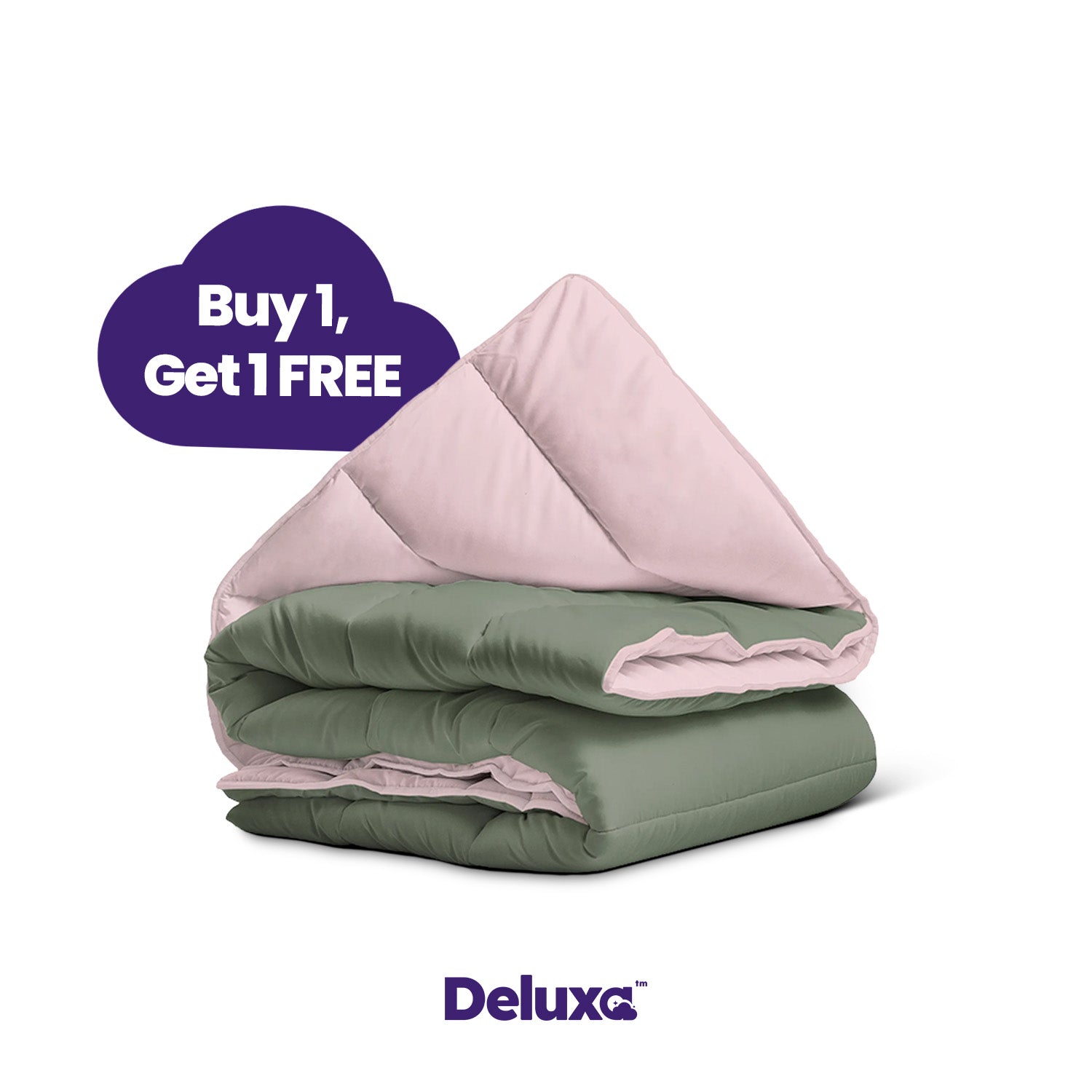CloudSoft 2-in-1 Duvet | Green and Pink