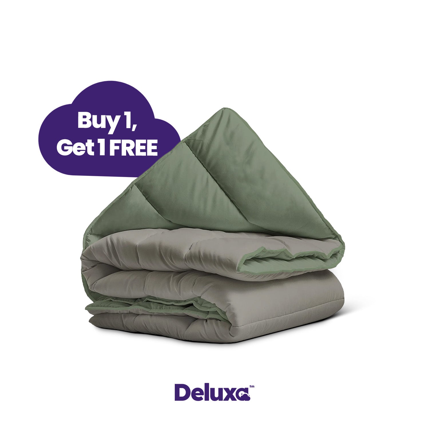 CloudSoft 2-in-1 Duvet | Green and Khaki
