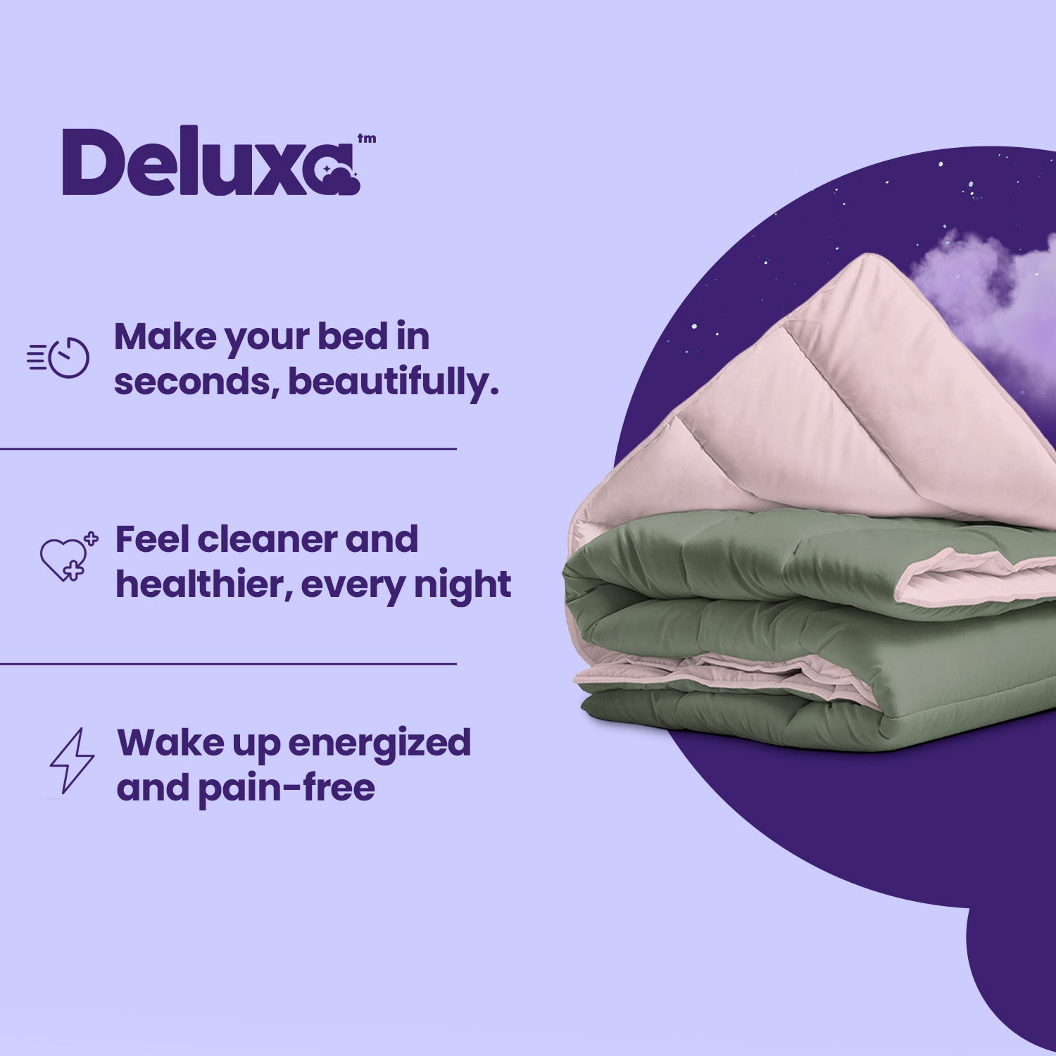 CloudSoft 2-in-1 Duvet | Green and Pink