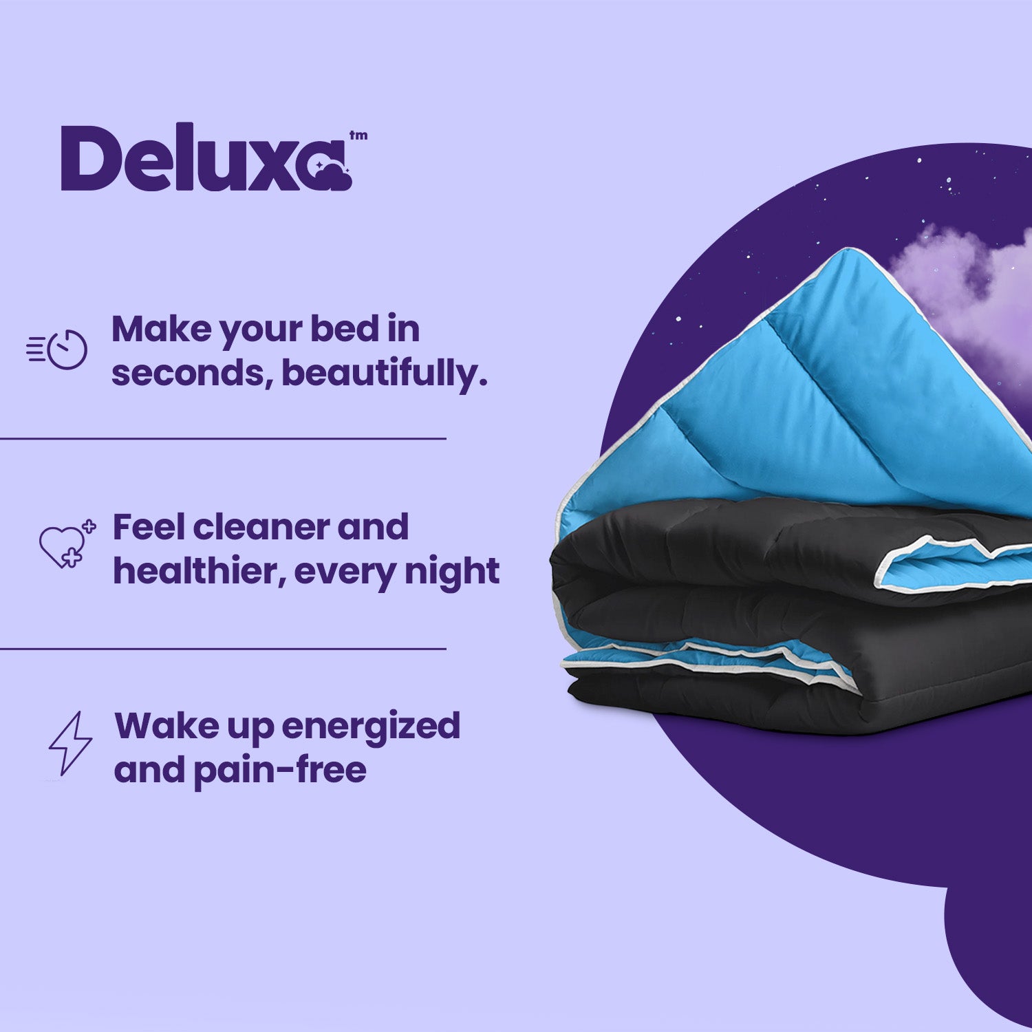 CloudSoft 2-in-1 Duvet | Black & Blue