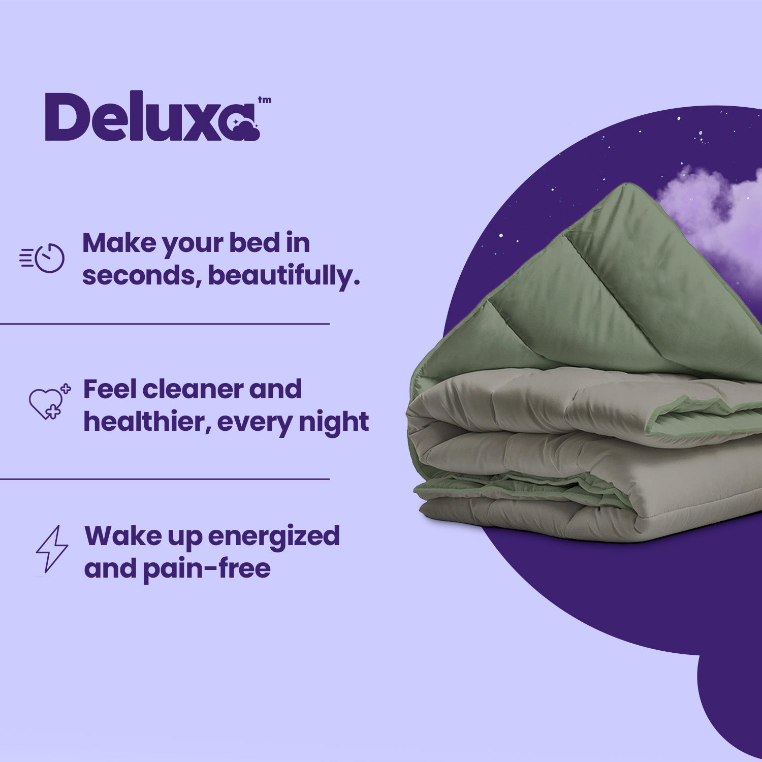 CloudSoft 2-in-1 Duvet | Green and Khaki